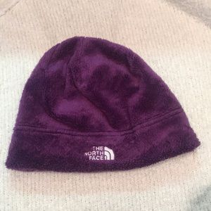 Purple Fuzzy North Face Hat